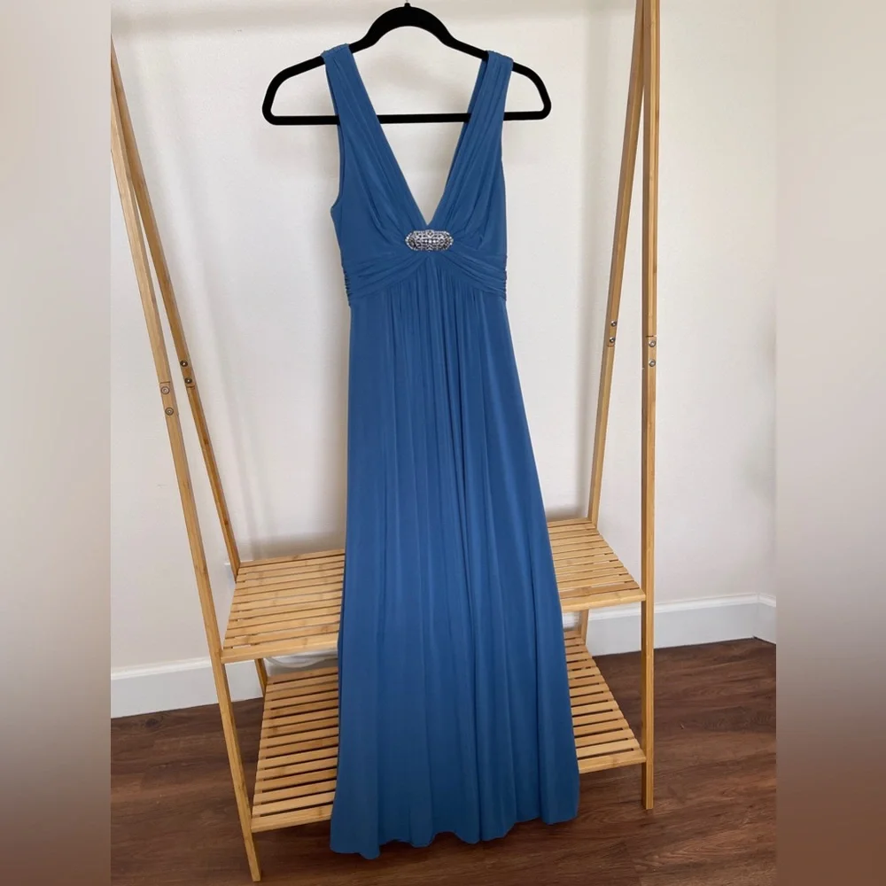 BCBGMax Formal Dress with Deep V and Flowing Fabric - Picture 1 of 5